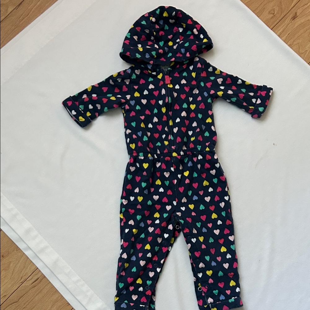 Colorful Heart Print Baby Jumpsuit